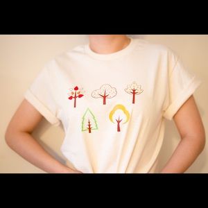 🌳🌴🌲100% soft cotton T-Shirt /off white/🌳🌴🌲